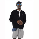 NOAH MARS Old Money Collarless Button Cardigan Thick Cotton Men Jacket