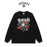 NOAH Daisy Letter Print Pure Cotton Unisex Long Sleeve Tee Spring Autumn