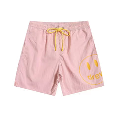 Drew House Smiley Face Swim Shorts, Light Pink