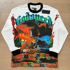 GodSpeed Skull Card Table Graphic Long Sleeve T-Shirt