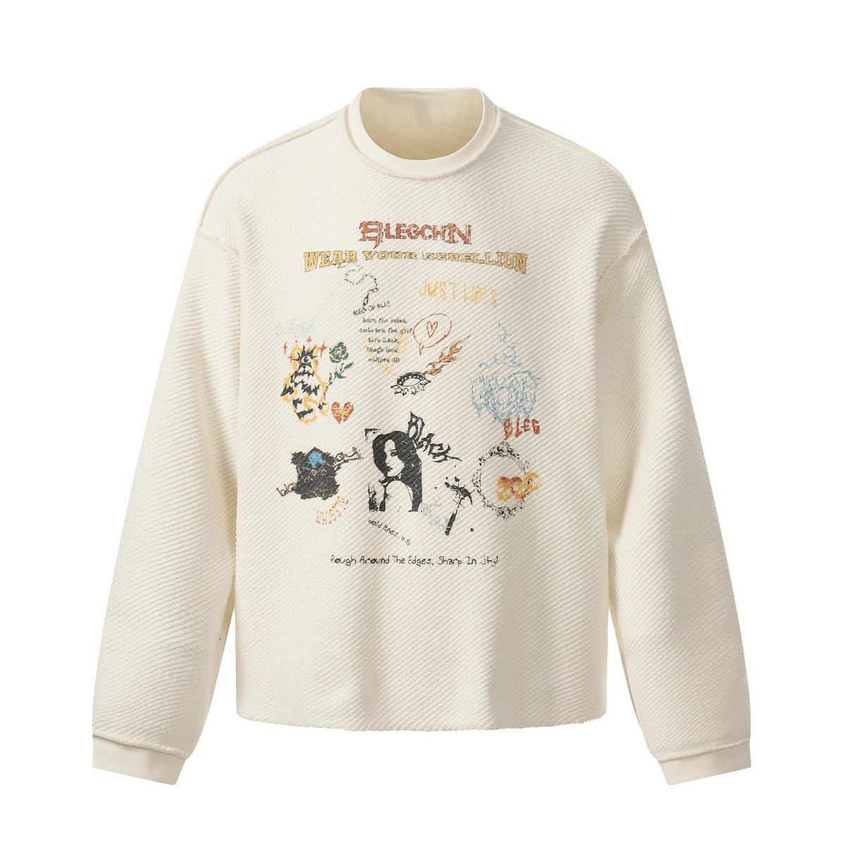 CapCabin Graphic Textured Sweatshirt