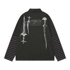 CapCabin Layered Graphic Long Sleeve Polo