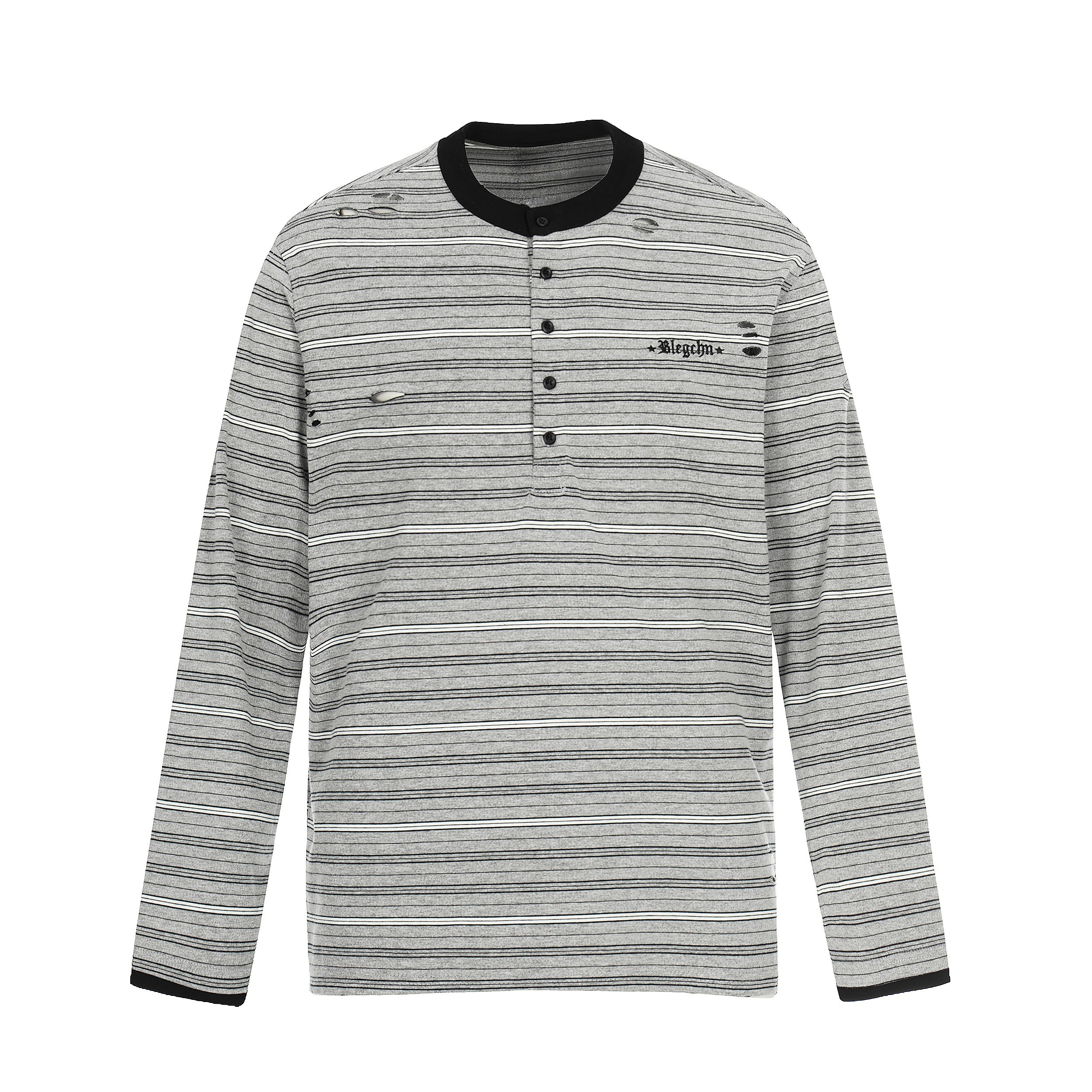 CapCabin Striped Henley Long Sleeve Tee