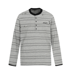 CapCabin Striped Henley Long Sleeve Tee