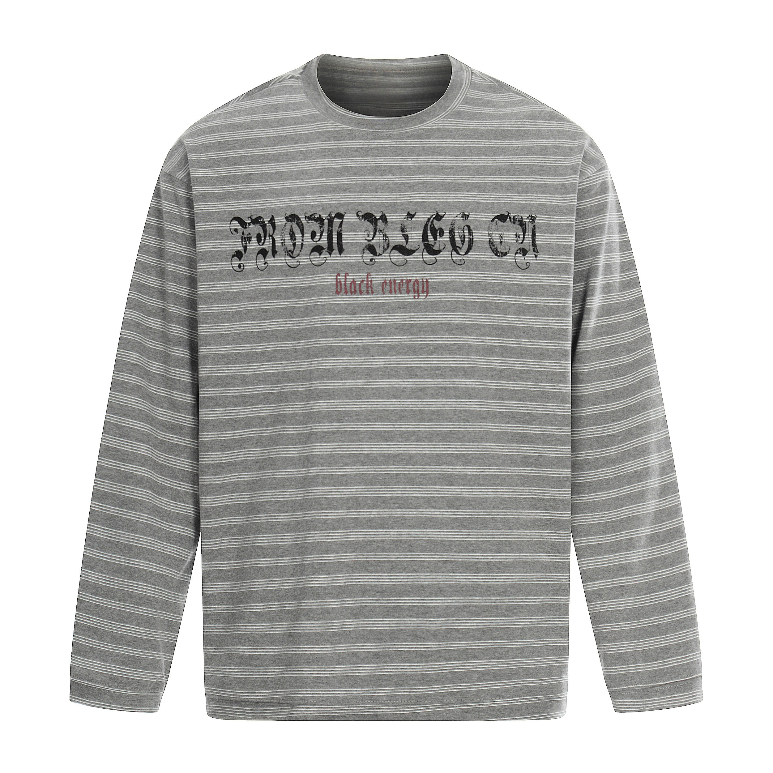 CapCabin Striped Gothic Logo Long Sleeve Tee