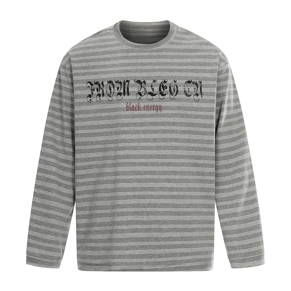 CapCabin Striped Gothic Logo Long Sleeve Tee