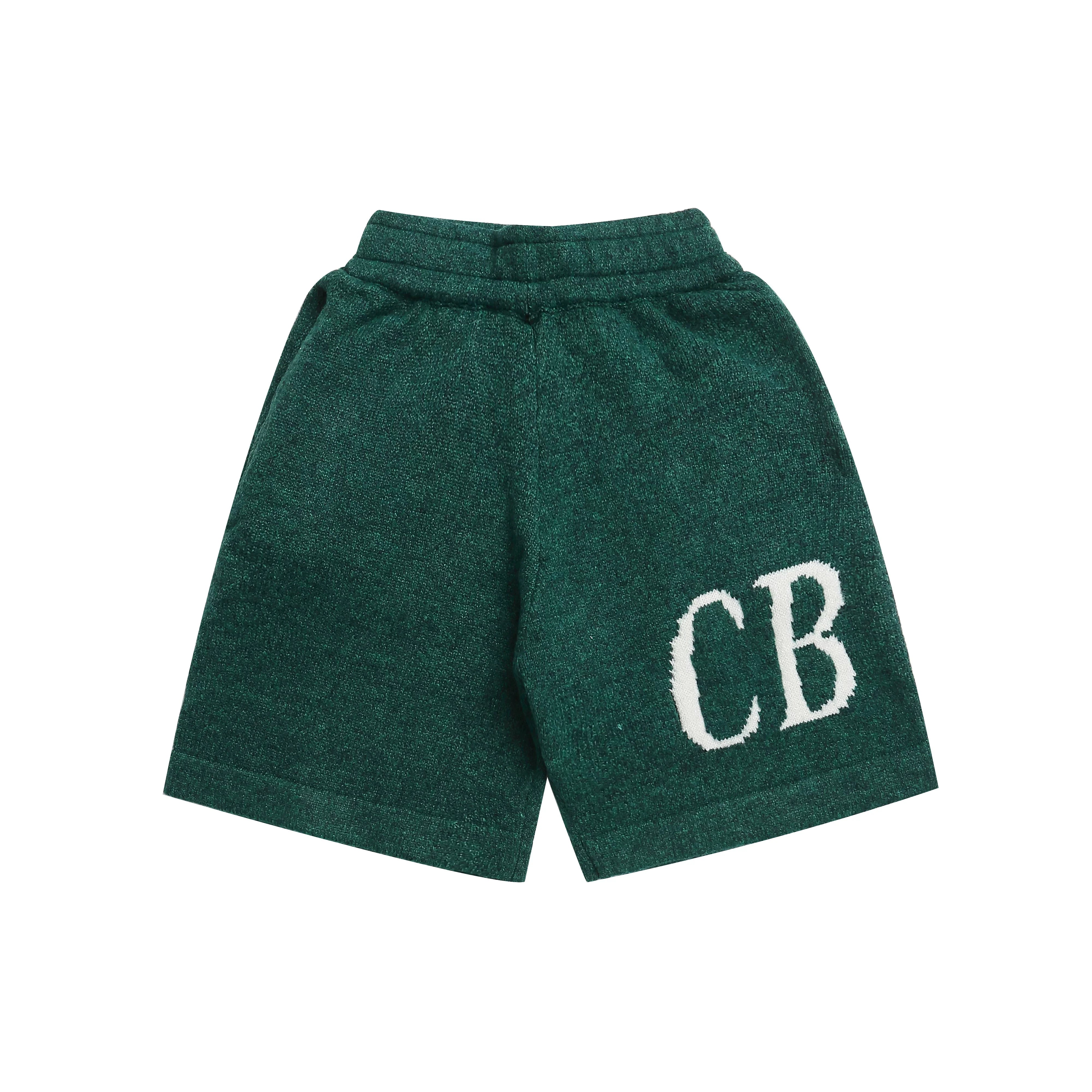 Cole Buxton Dark Green Side Italic CB Logo Shorts