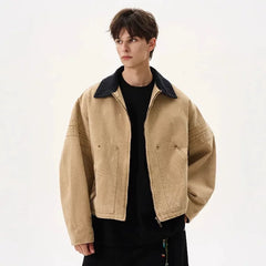 NOAH MARS 15oz Washed Bead Canvas Workwear Jacket Old Money Retro Short Coat