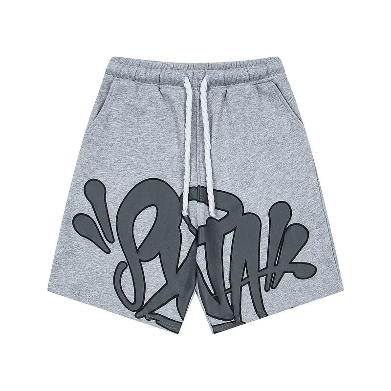 Syna World Graphic Fleece Shorts (Grey / Black Outline)