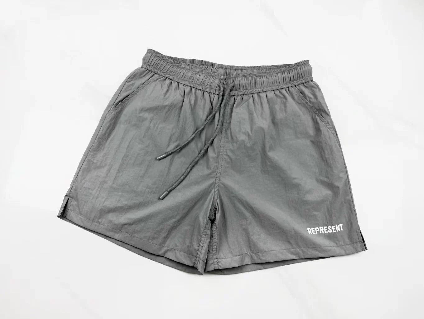 Represent Minimalist Nylon Shorts - Taupe/Grey