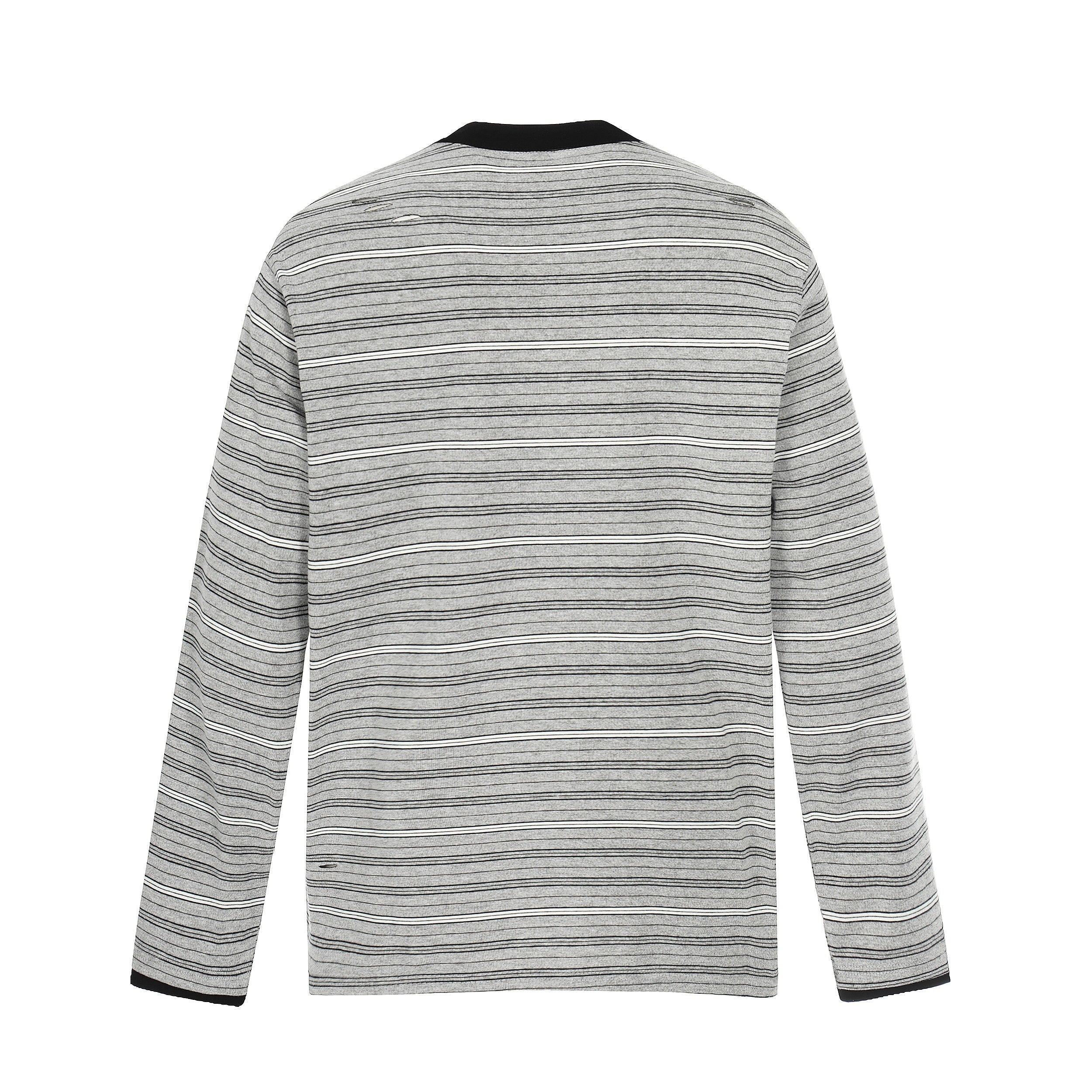 CapCabin Striped Henley Long Sleeve Tee